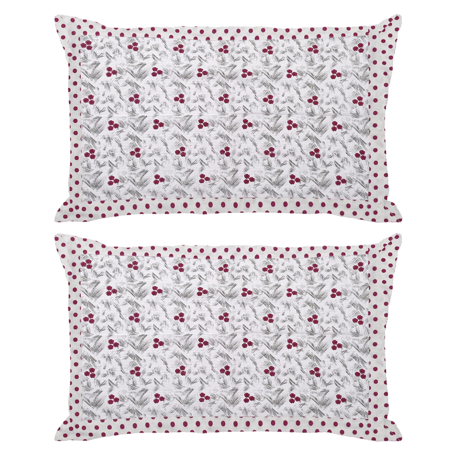 Kuber Industries Dot Print Cotton Pillow Cover- 17x27 Inch,(Pink)