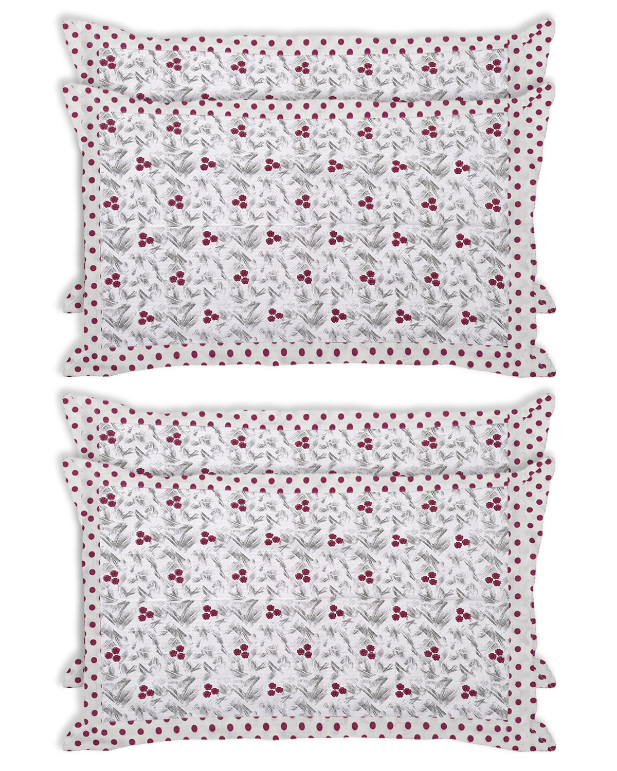 Kuber Industries Dot Print Cotton Pillow Cover- 17x27 Inch,(Pink)