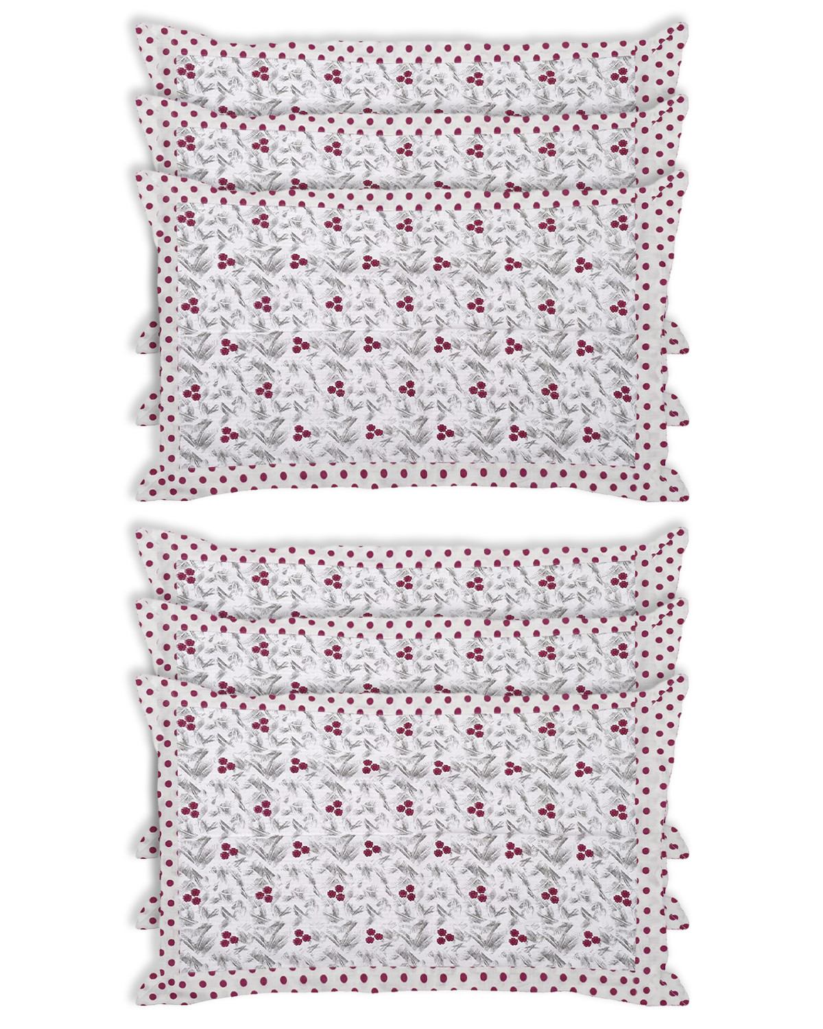 Kuber Industries Dot Print Cotton Pillow Cover- 17x27 Inch,(Pink)