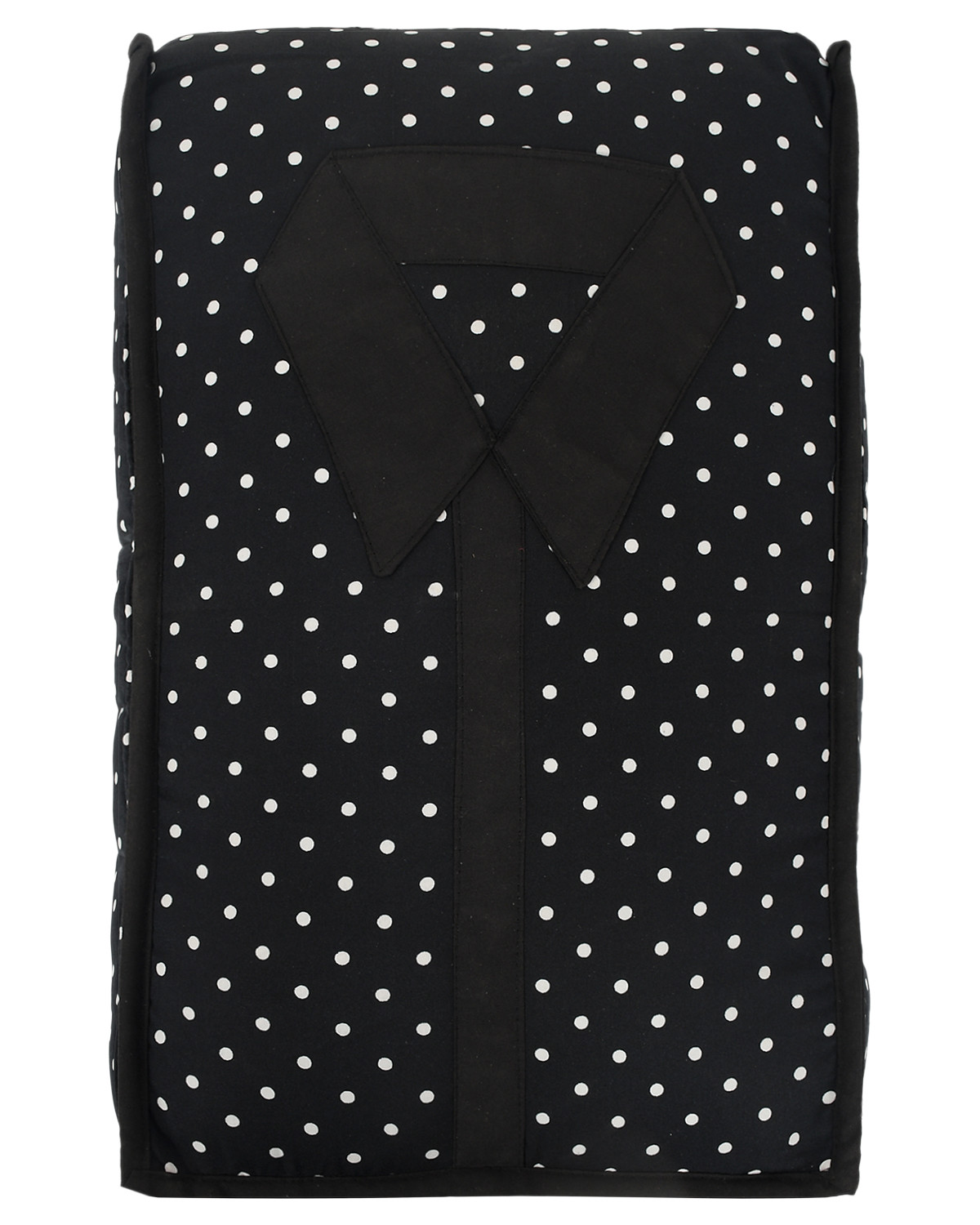 Kuber Industries Dot Print Cotton Shirt Cover/Clothing Organizer/Wardrobe Organizer For Home, Traveling (Black) 54KM4180