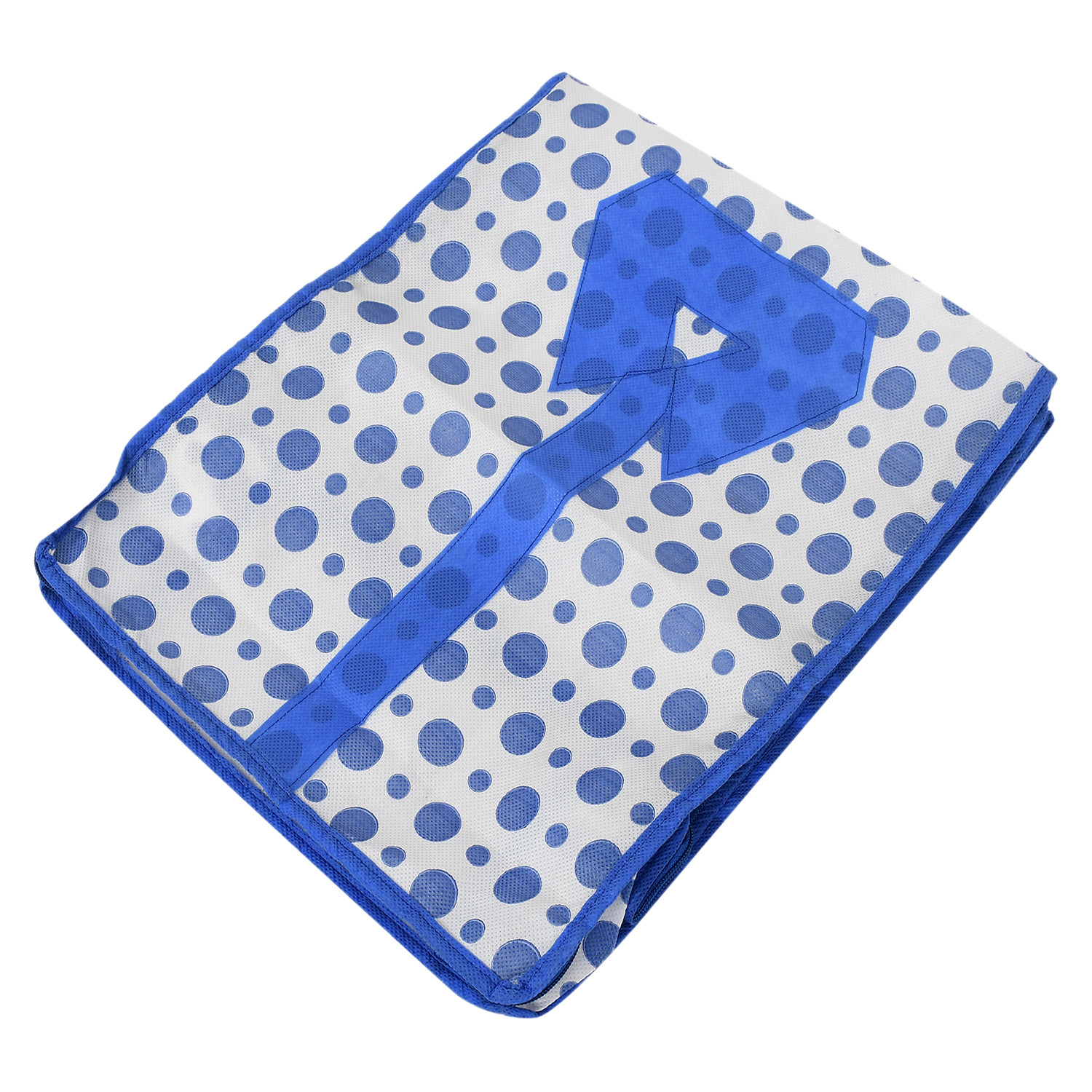 Kuber Industries Dot Print Non-Woven Shirt Cover/Clothing Organizer/Wardrobe Organizer For Home, Traveling (Blue) 54KM4177