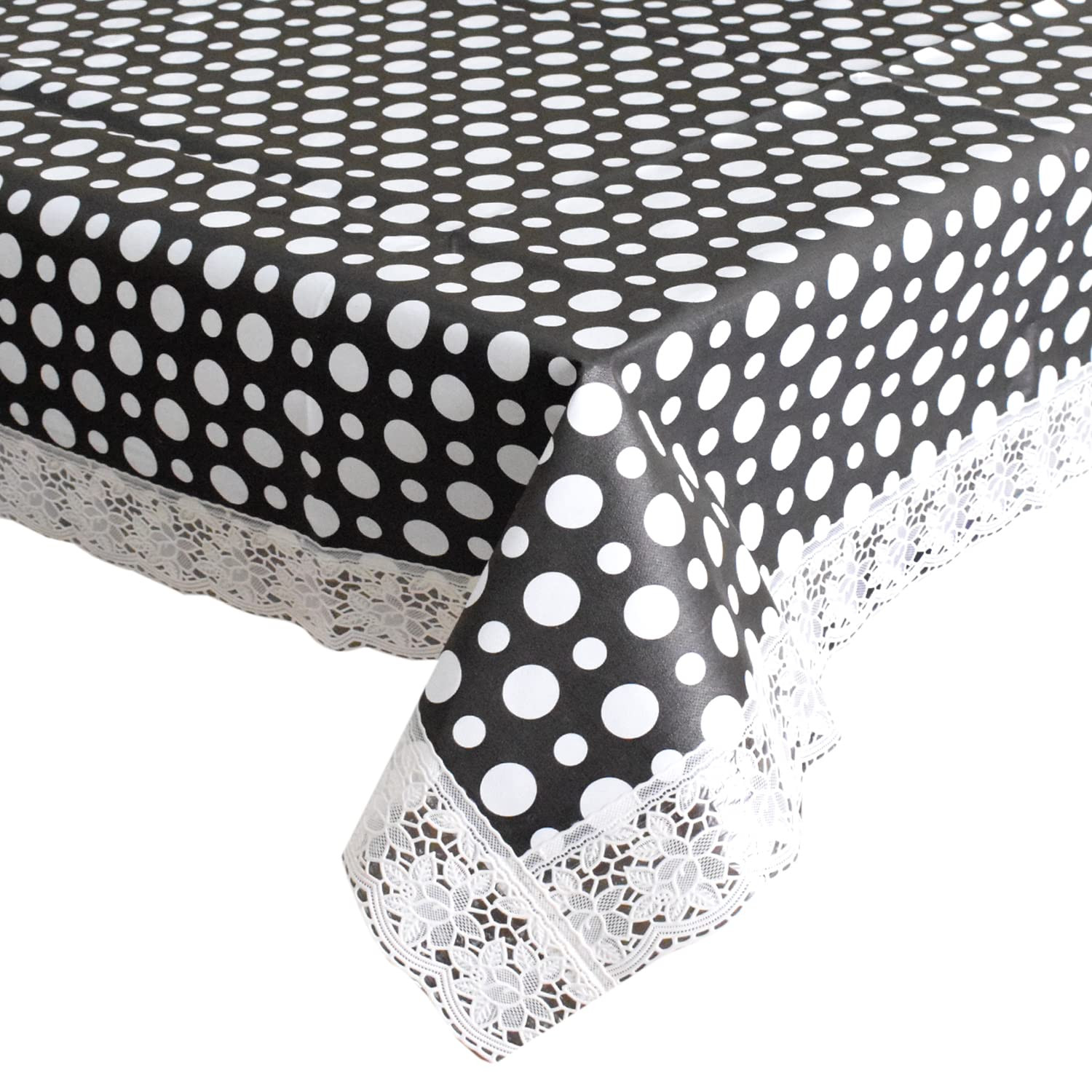 Kuber Industries Dot Print PVC Dining Table Cover/Table Cloth For Home Decorative Luxurious 6 Seater, 60