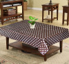 Kuber Industries Dot Print PVC Reversable Center Table Cover For Home Decorative Luxurious 4 Seater, 60&quot;x36&quot; (Brown) 54KM4267
