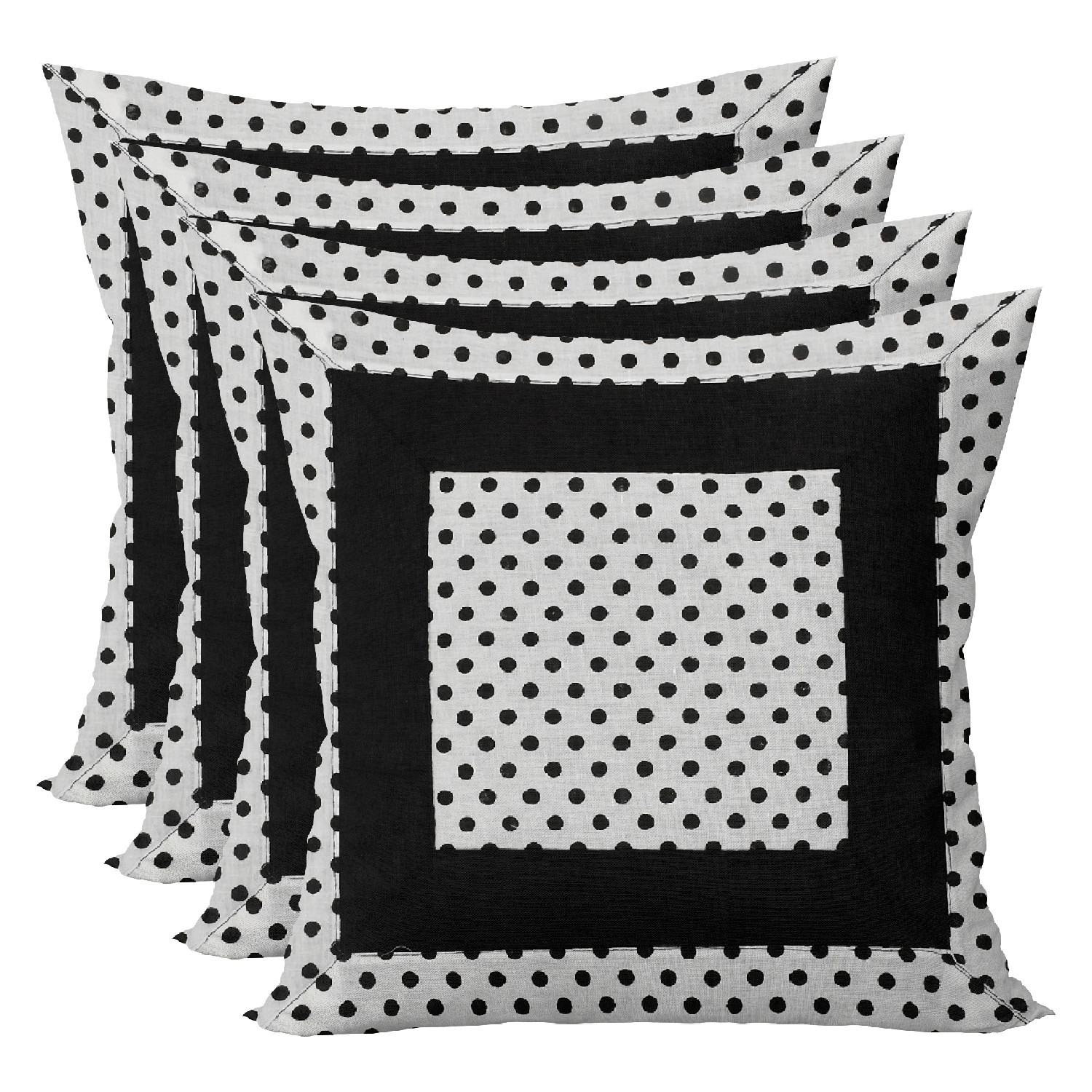 Kuber Industries Dot Print Soft Decorative Square Cushion Cover, Cushion Case For Sofa Couch Bed 16x16 Inch-(White)