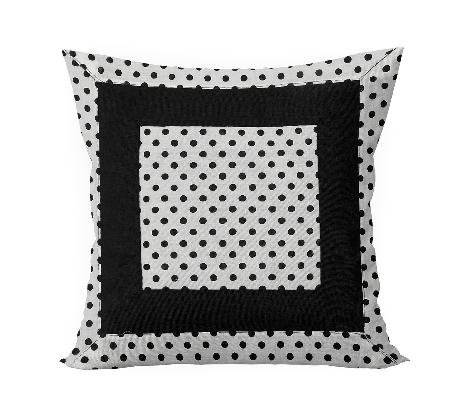 Kuber Industries Dot Print Soft Decorative Square Cushion Cover, Cushion Case For Sofa Couch Bed 16x16 Inch-(White)