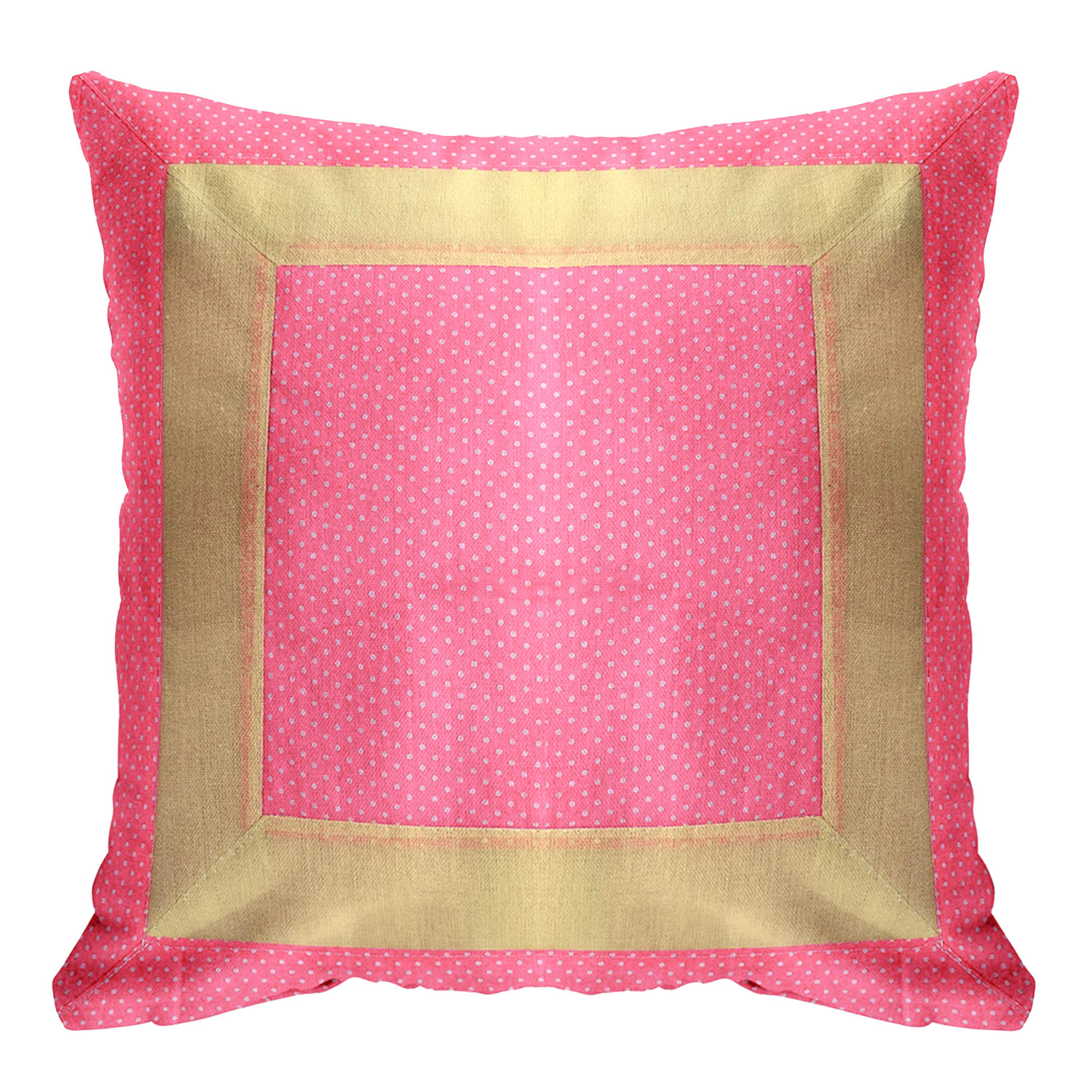 Kuber Industries Dot Print Soft Decorative Square Cushion Cover, Cushion Case For Sofa Couch Bed 16x16 Inch-(Light Pink)