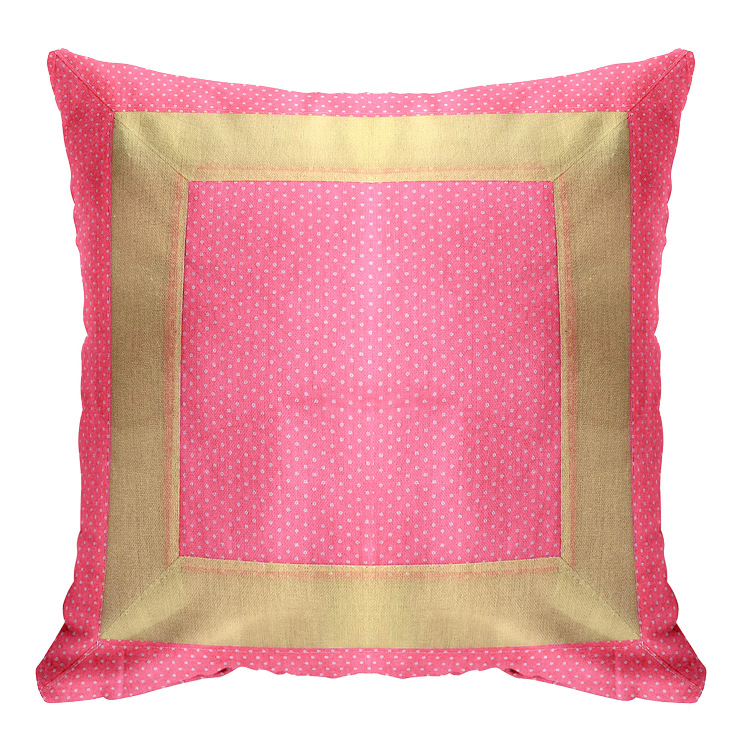Kuber Industries Dot Print Soft Decorative Square Cushion Cover, Cushion Case For Sofa Couch Bed 16x16 Inch-(Light Pink)