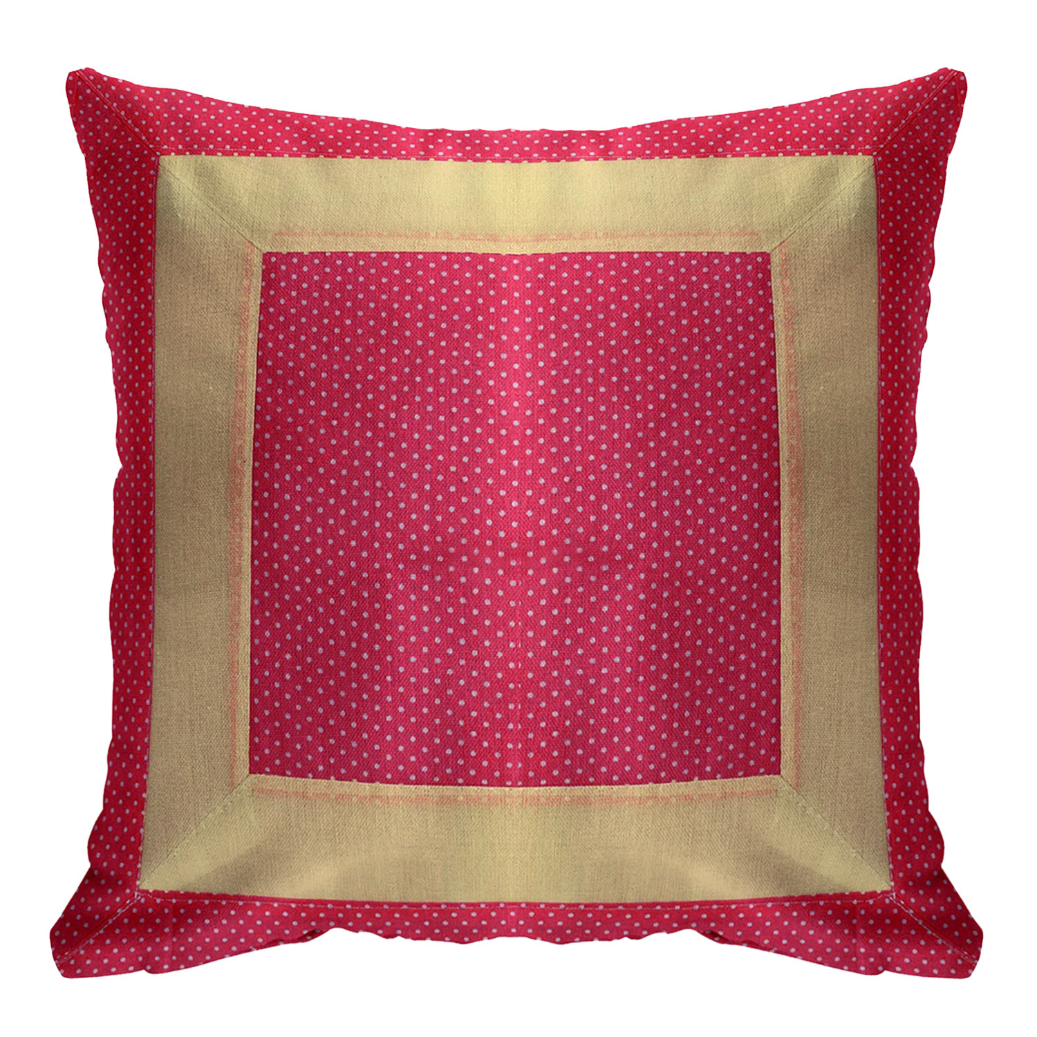 Kuber Industries Dot Print Soft Decorative Square Cushion Cover, Cushion Case For Sofa Couch Bed 16x16 Inch-(Pink)