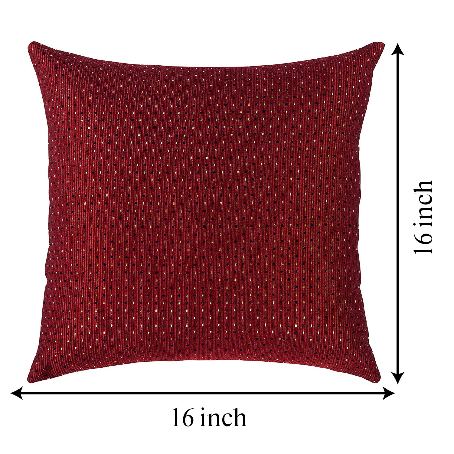 Kuber Industries Dot Print Soft Decorative Square Cushion Cover, Cushion Case For Sofa Couch Bed 16x16 Inch-(Maroon)