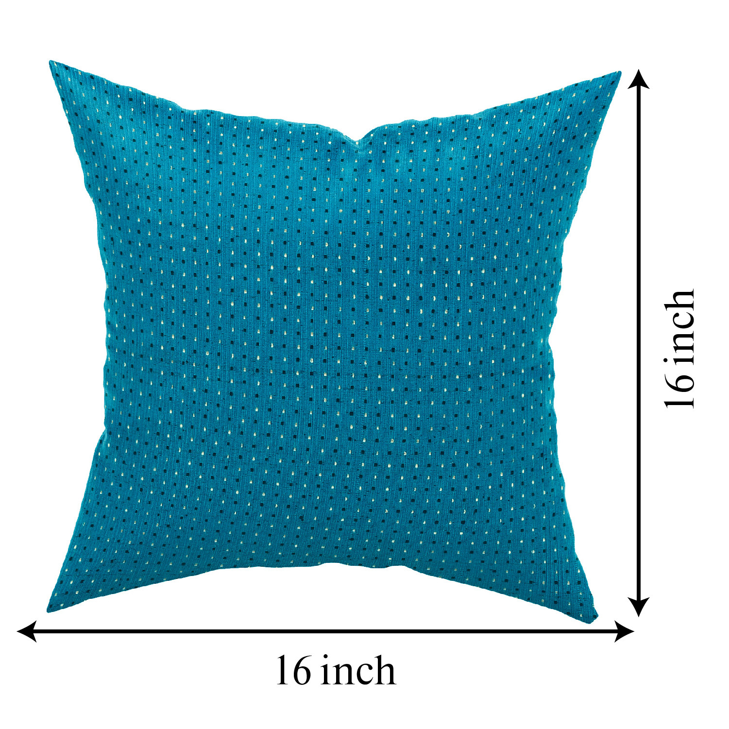 Kuber Industries Dot Print Soft Decorative Square Cushion Cover, Cushion Case For Sofa Couch Bed 16x16 Inch-(Blue)