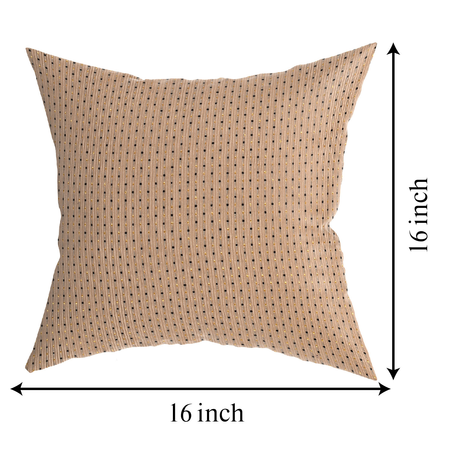 Kuber Industries Dot Print Soft Decorative Square Cushion Cover, Cushion Case For Sofa Couch Bed 16x16 Inch-(Beige)