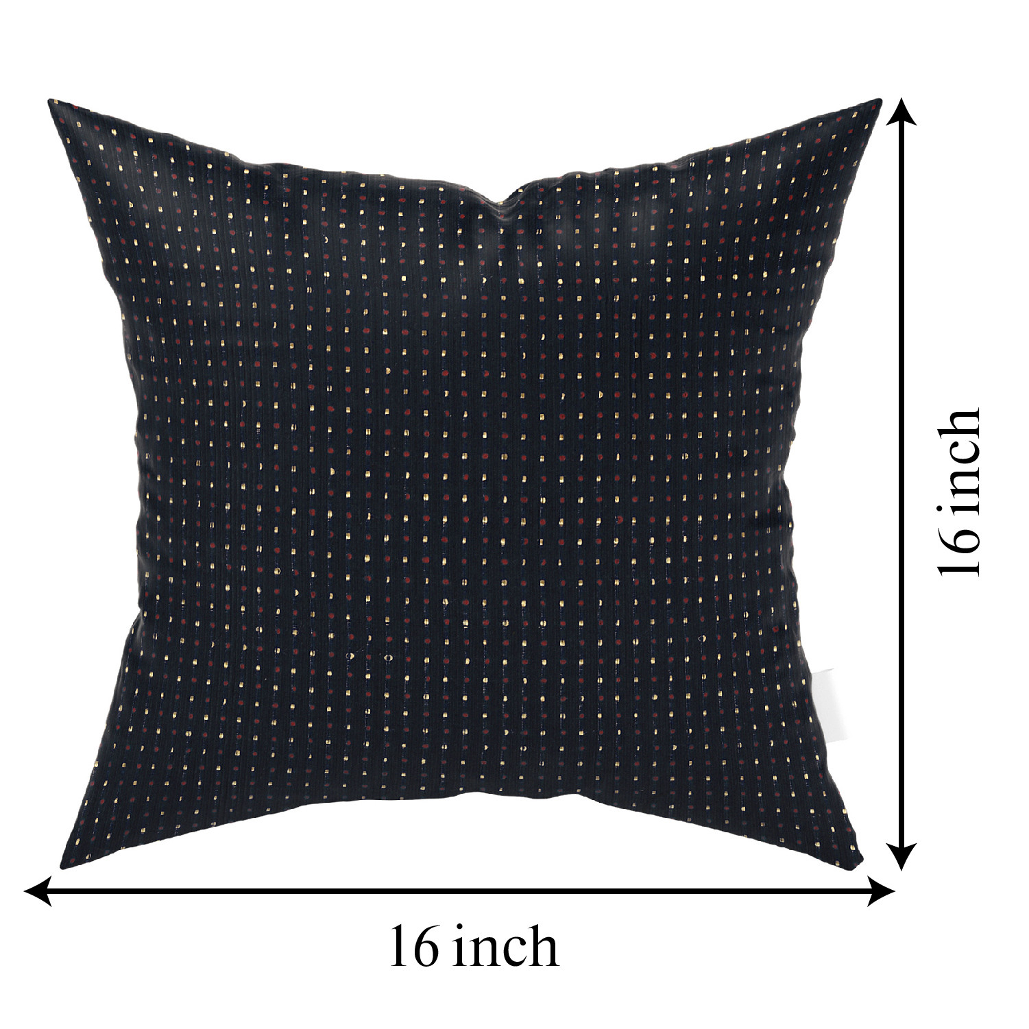 Kuber Industries Dot Print Soft Decorative Square Cushion Cover, Cushion Case For Sofa Couch Bed 16x16 Inch-(Navy Blue)