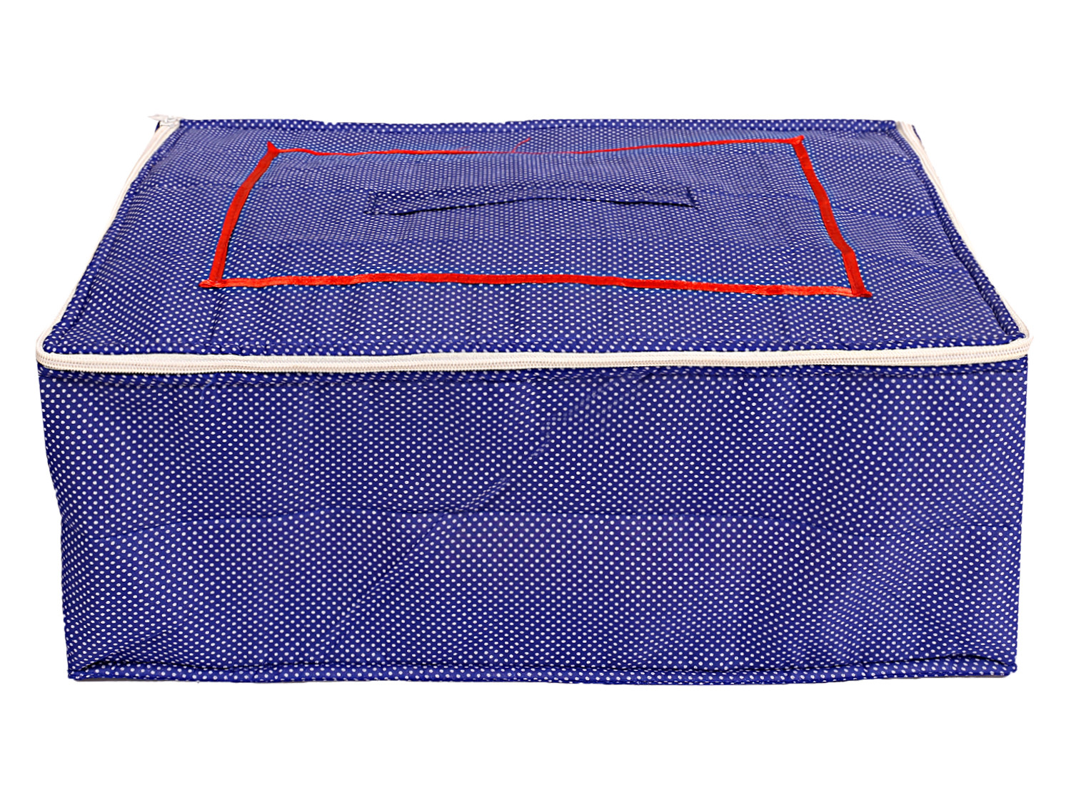 Kuber Industries Dot Printed Cotton Saree Cover, Clothes Organiser For Wardrobe, Storage Bag, Regular Clothes Storage Bag With Handle on Top(Blue)-HS_38_KUBMART20961