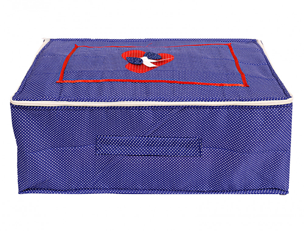 Kuber Industries Dot Printed Cotton Saree Cover, Clothes Organiser For Wardrobe, Storage Bag, Regular Clothes Storage Bag(Blue)-HS_38_KUBMART20965