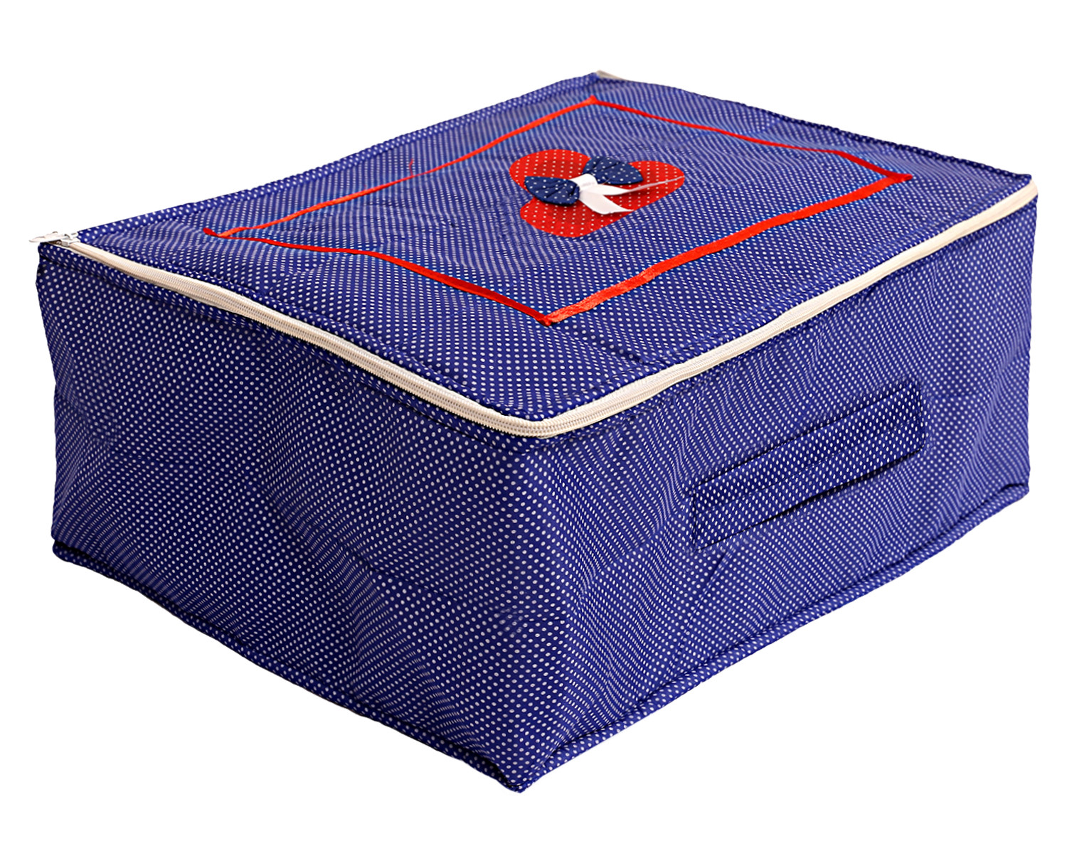 Kuber Industries Dot Printed Cotton Saree Cover, Clothes Organiser For Wardrobe, Storage Bag, Regular Clothes Storage Bag(Blue)-HS_38_KUBMART20965