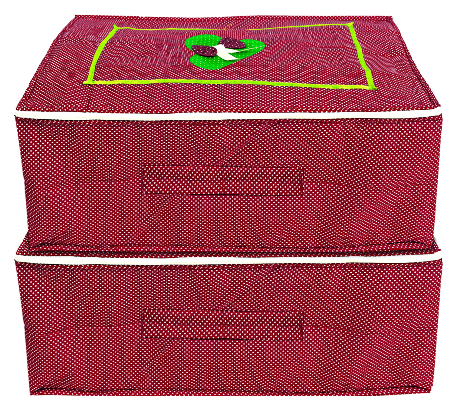 Kuber Industries Dot Printed Cotton Saree Cover, Clothes Organiser For Wardrobe, Storage Bag, Regular Clothes Storage Bag(Red)-HS_38_KUBMART20969