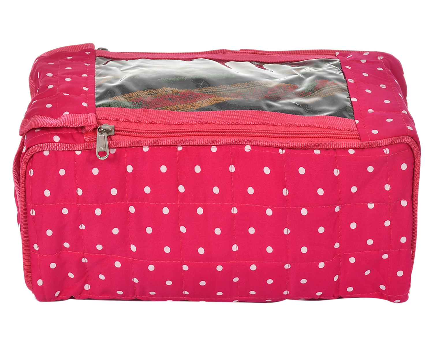 Kuber Industries Dot Printed Dopp Kit For Travel, Cosmetic and Bathroom Bag, Shaving Bag, Shoe Organizer, Toiletry Bag for Men or Women (Pink)