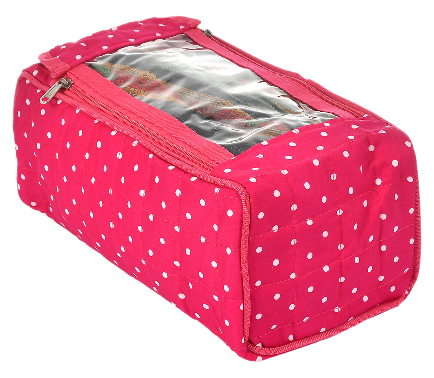 Kuber Industries Dot Printed Dopp Kit For Travel, Cosmetic and Bathroom Bag, Shaving Bag, Shoe Organizer, Toiletry Bag for Men or Women (Pink)