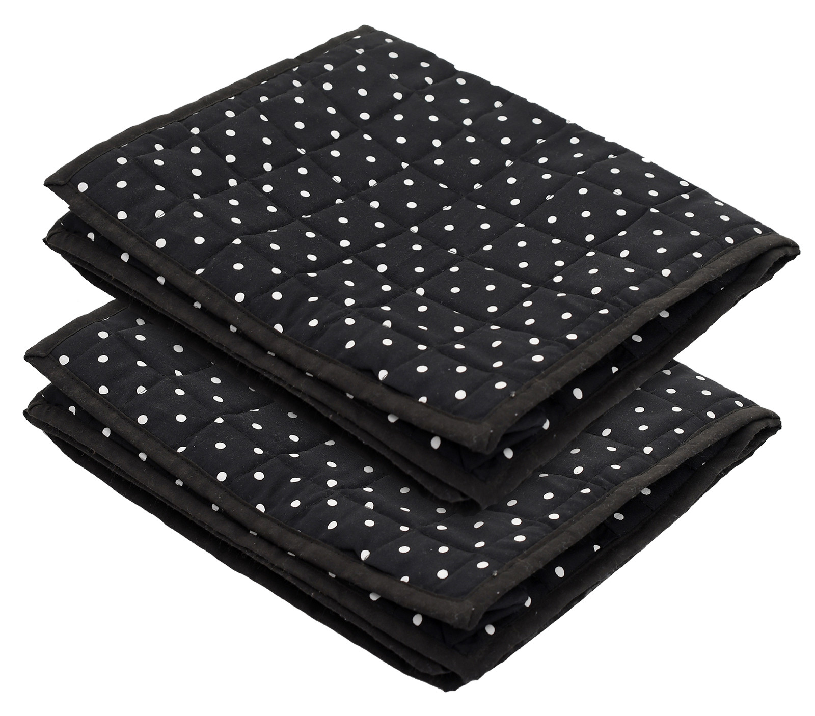 Kuber Industries Dot Printed Foldable Cotton Storage Bag/Garments Organizer With 2 Tranasparent Compartment (Black) -45KM033