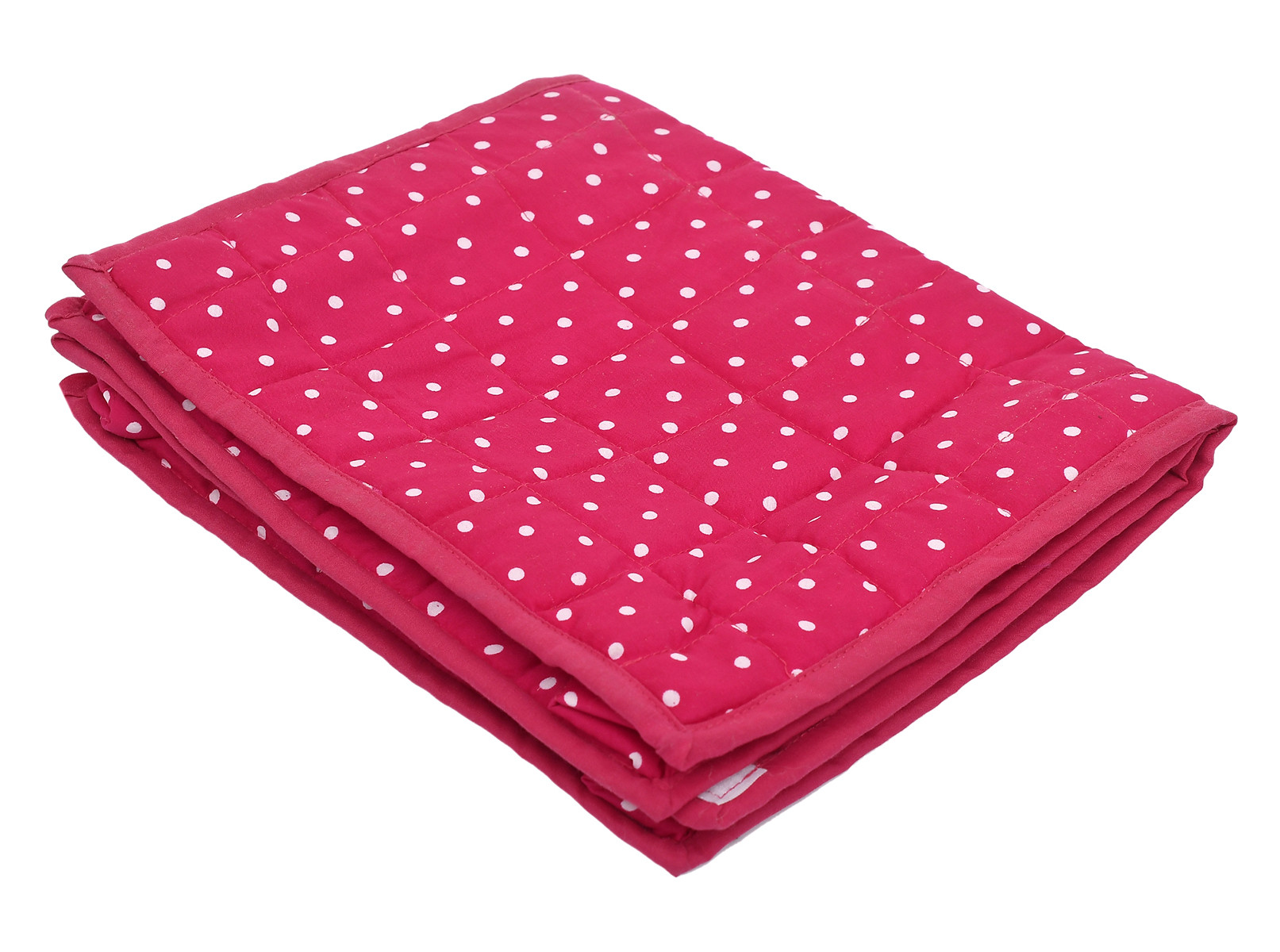 Kuber Industries Dot Printed Foldable Cotton Storage Bag/Garments Organizer With 2 Tranasparent Compartment (Pink) -45KM037