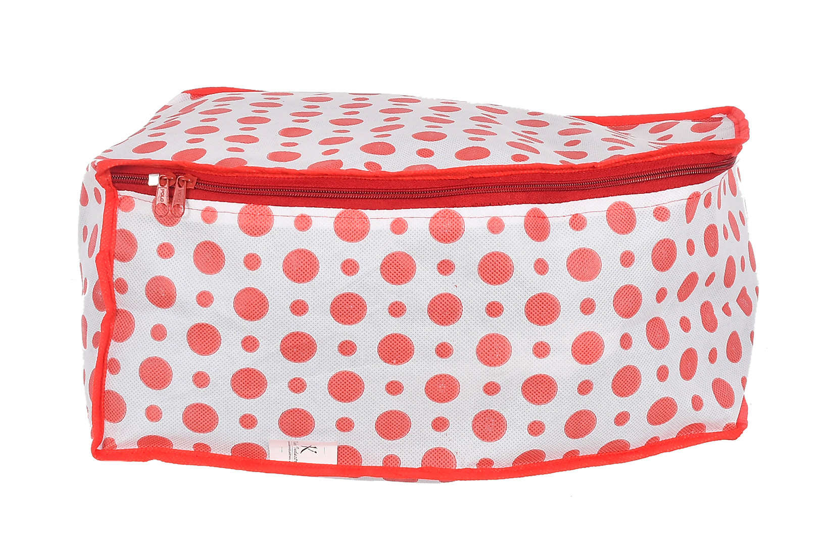 Kuber Industries Dot Printed Foldable, Lightweight Non-Woven Blouse Cover/Organizer With Tranasparent Window- (Pink)-46KM0295