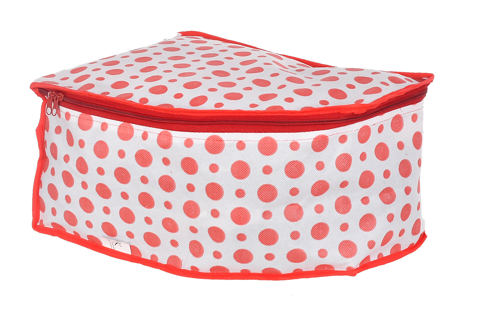 Kuber Industries Dot Printed Foldable, Lightweight Non-Woven Blouse Cover/Organizer With Tranasparent Window- (Pink)-46KM0295