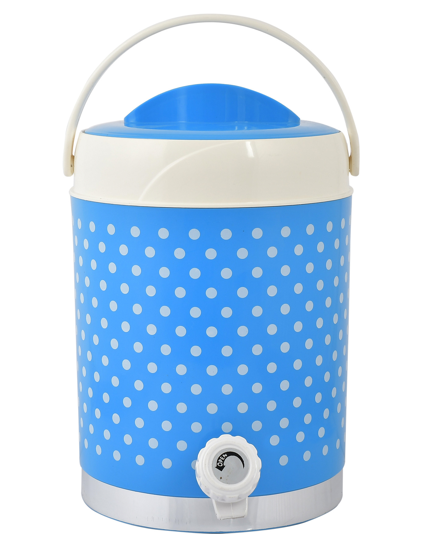 Kuber Industries Dot Printed Insulated Water Jug, Camper For Travel, Picnic, Home, Office With Handle, 3.5 Ltrs (Blue)-HS42KUBMART25199