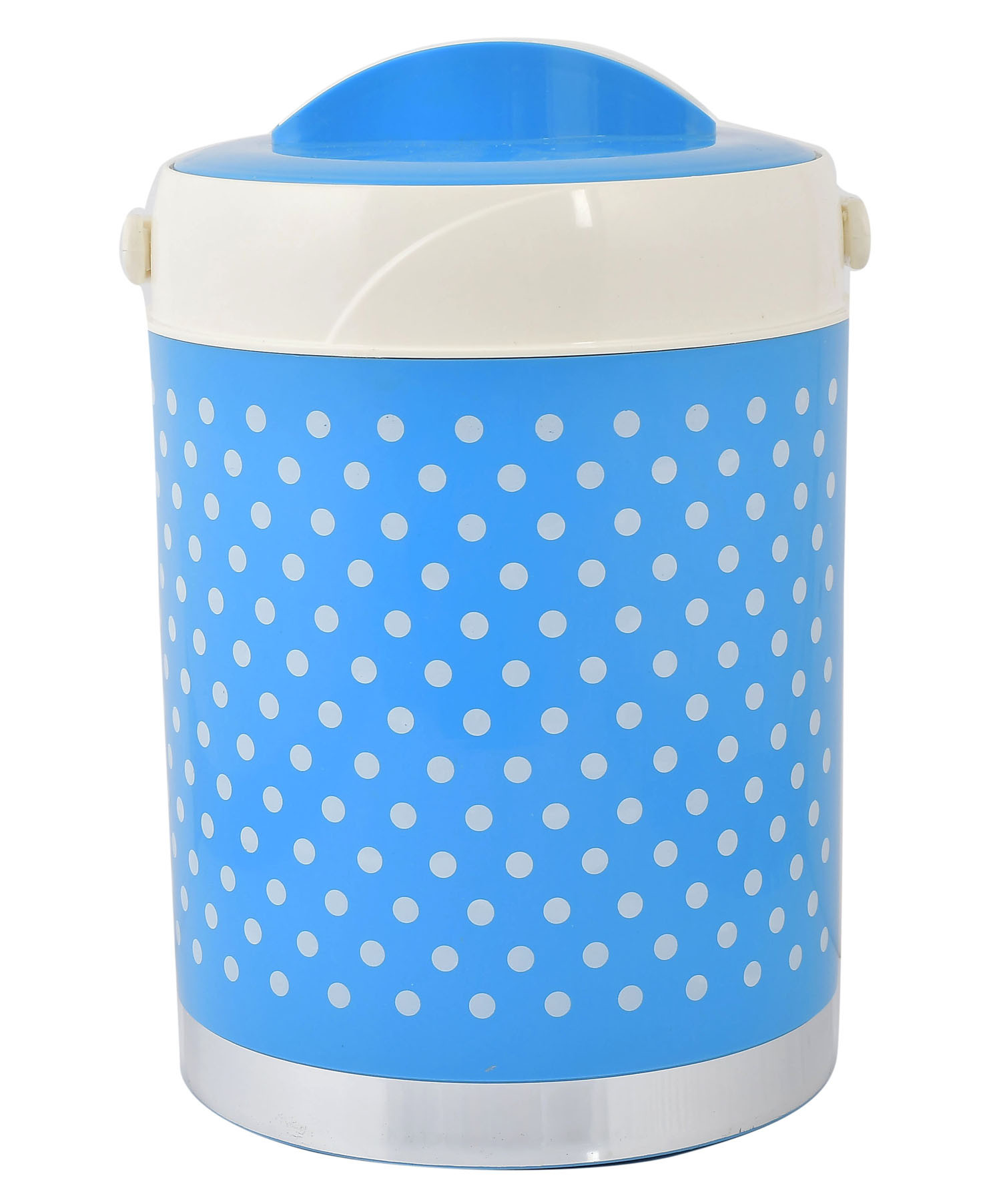 Kuber Industries Dot Printed Insulated Water Jug, Camper For Travel, Picnic, Home, Office With Handle, 3.5 Ltrs (Blue)-HS42KUBMART25199