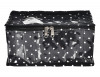 Kuber Industries Dot Printed Laminated PVC Jewellry OrganiserBag for Necklace: Earrings: Rings With 10 Transparent Pouches (Black)-45KM01