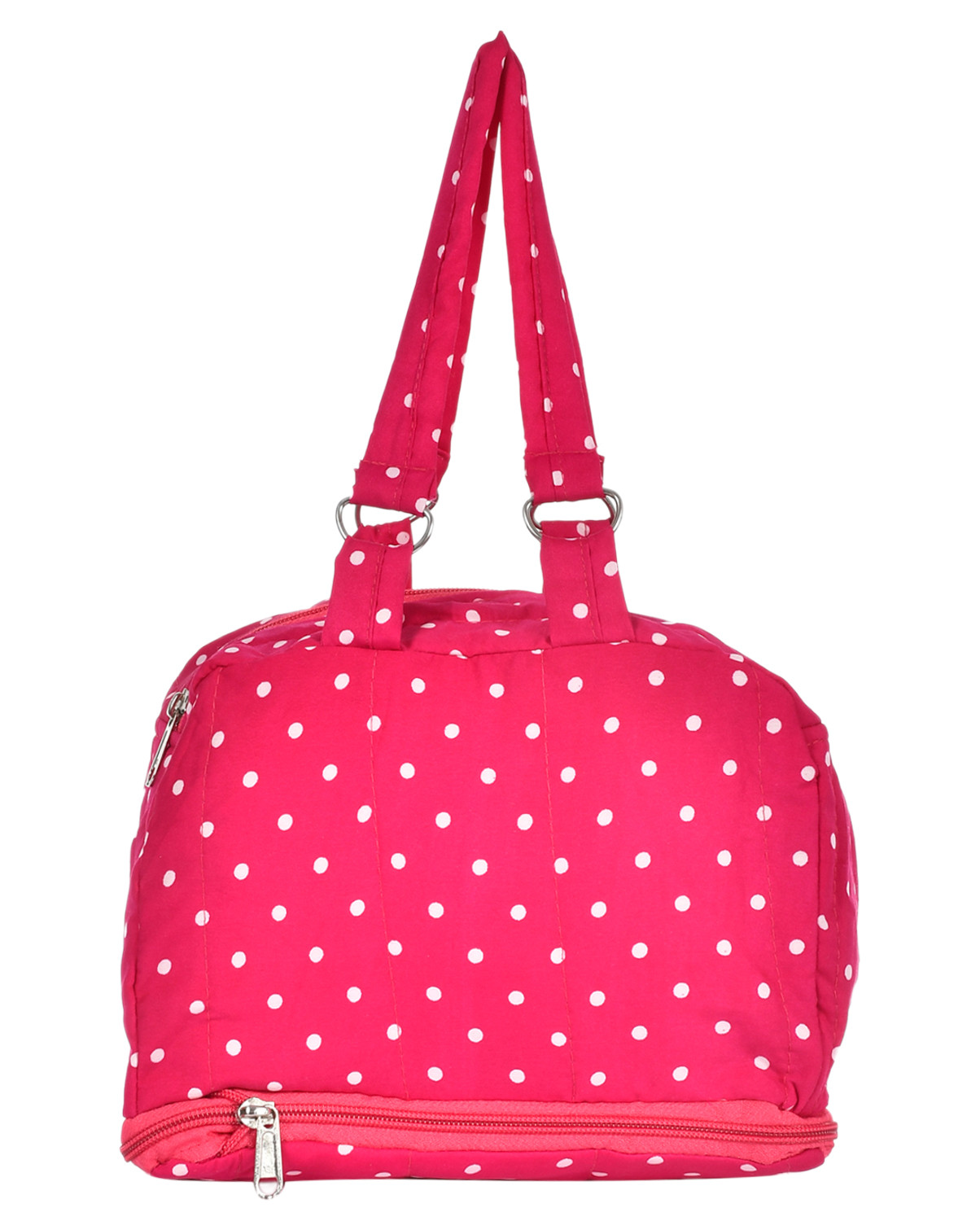 Kuber Industries Dot Printed Multiuses Hand Bag: Tote Bag: Travel Toiletry Bag For Women/Girls (Pink)