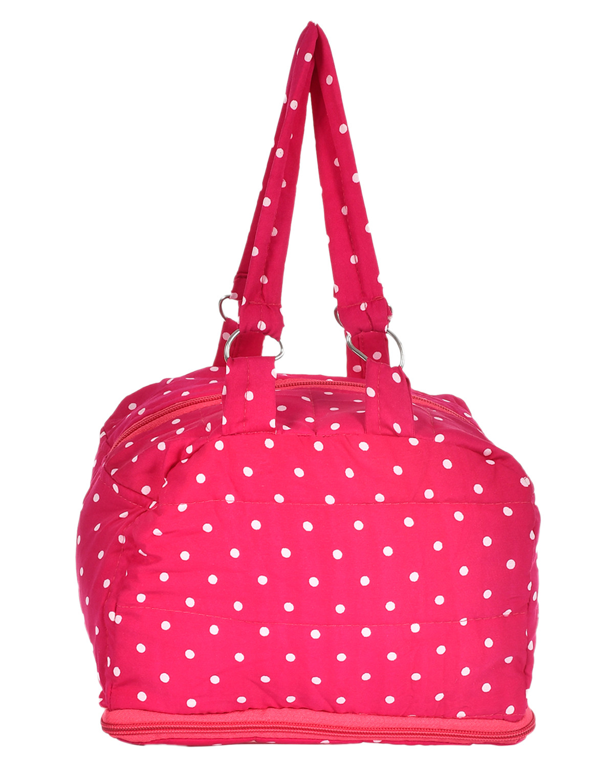 Kuber Industries Dot Printed Multiuses Hand Bag: Tote Bag: Travel Toiletry Bag For Women/Girls (Pink)