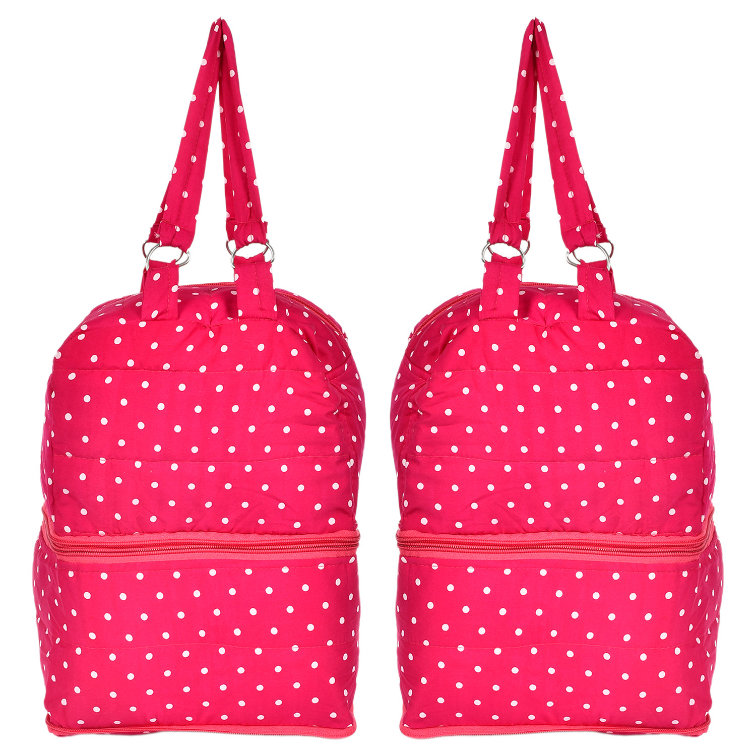 Kuber Industries Dot Printed Multiuses Hand Bag: Tote Bag: Travel Toiletry Bag For Women/Girls (Pink)