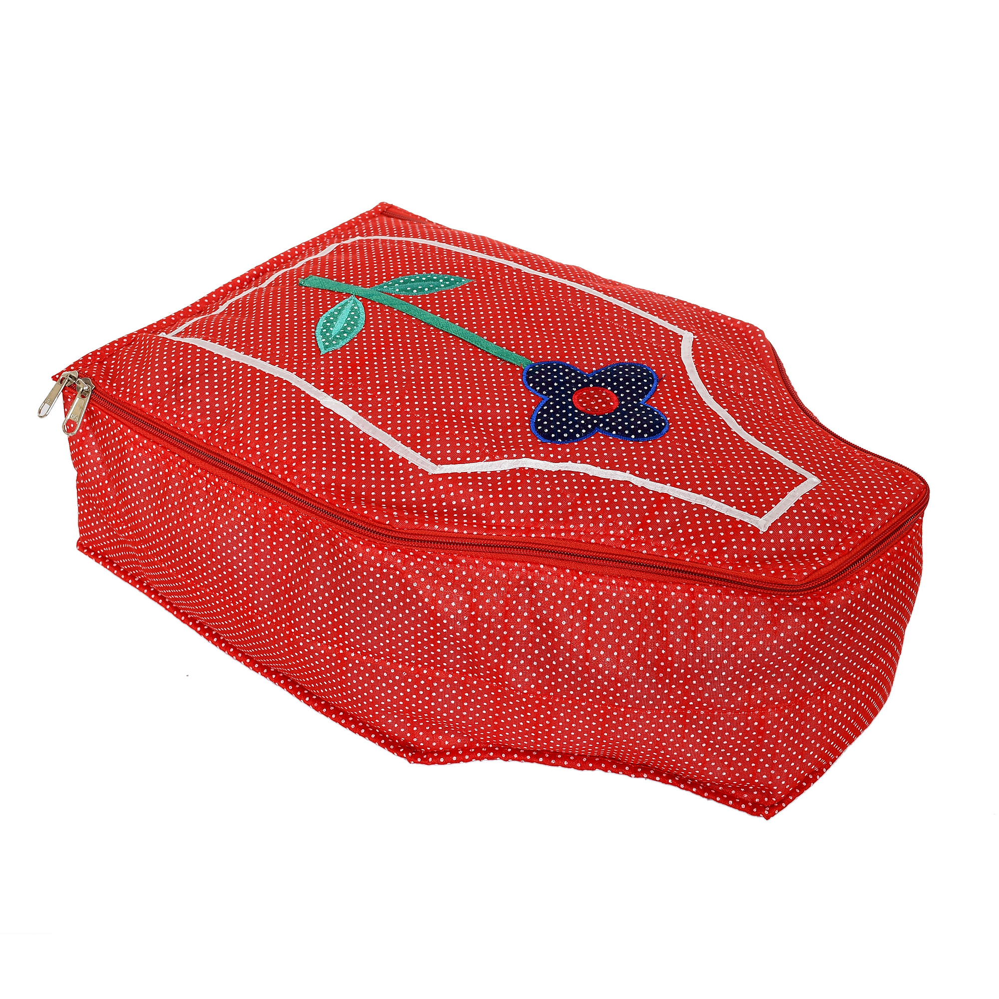 Kuber Industries Dot Printed Non Woven Blouse Cover Storage Bag, Organizers for Wardrobe (Red)