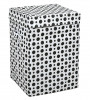 Kuber Industries Dot Printed Non-Woven Foldable Large Laundry basket/Hamper With Lid &amp; Handles (White &amp; Black)-44KM0201