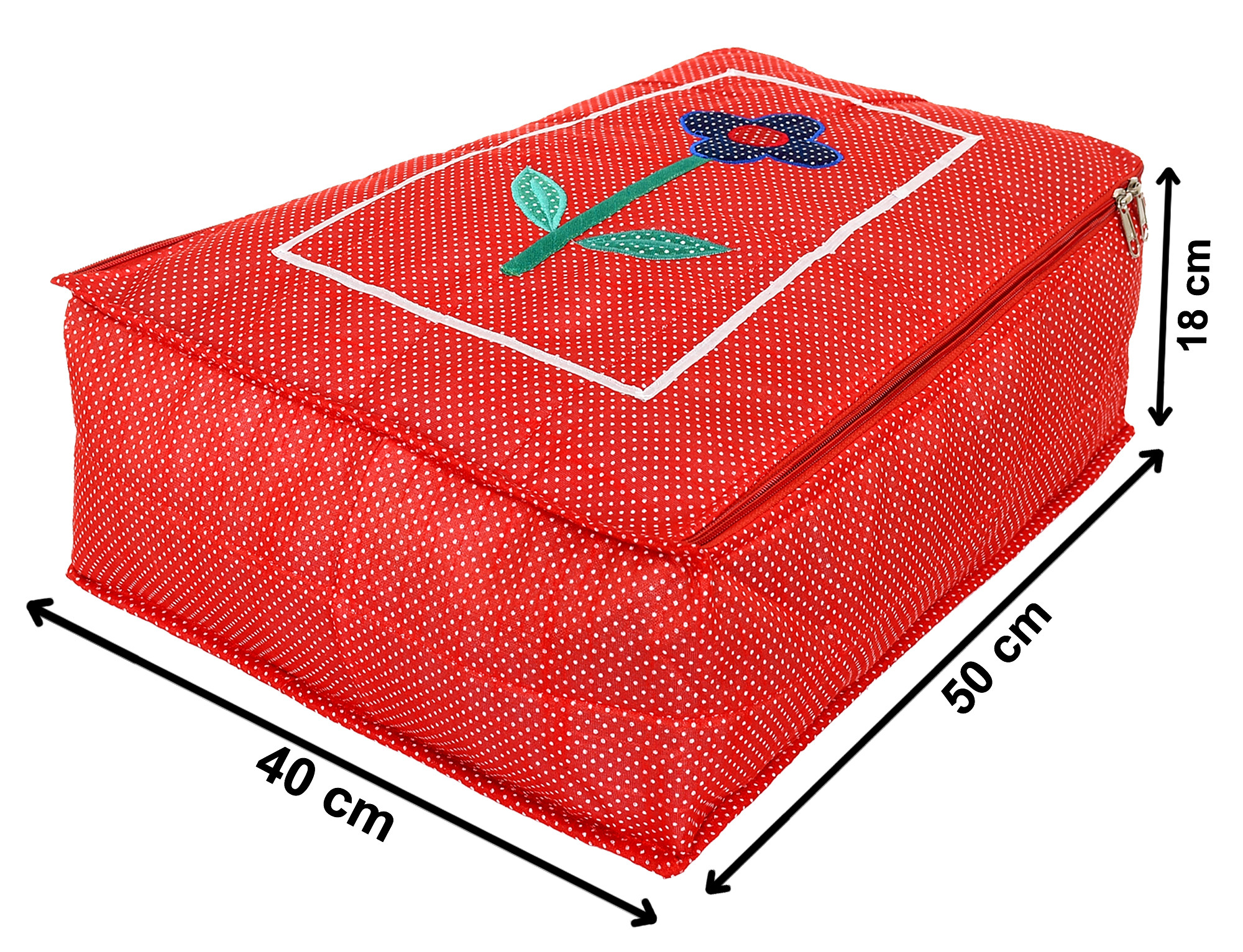 Kuber Industries Dot Printed Petticoat Cover Bag/Garment cover/Wardrobe Clothes Organizer (Red)
