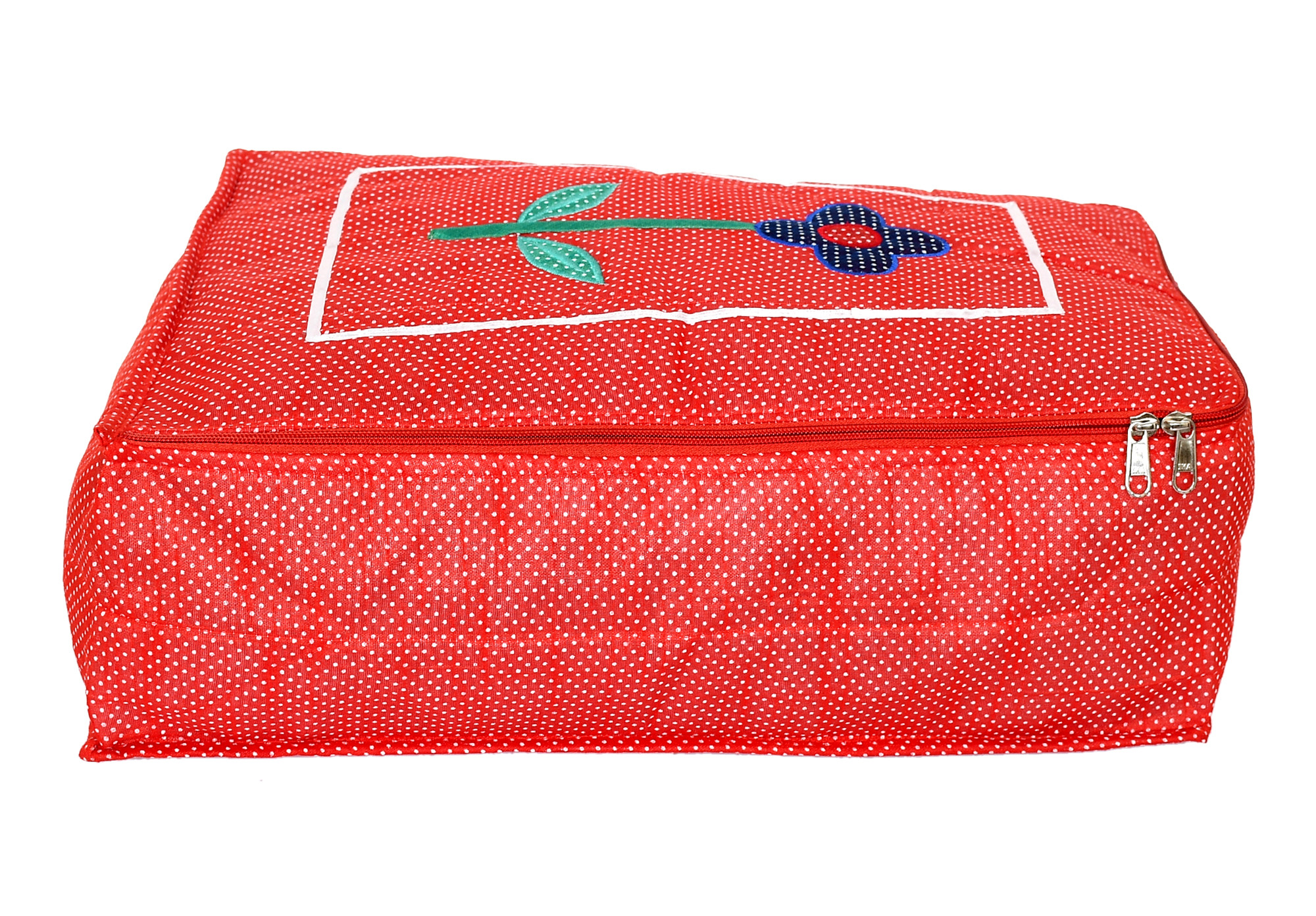 Kuber Industries Dot Printed Petticoat Cover Bag/Garment cover/Wardrobe Clothes Organizer (Red)