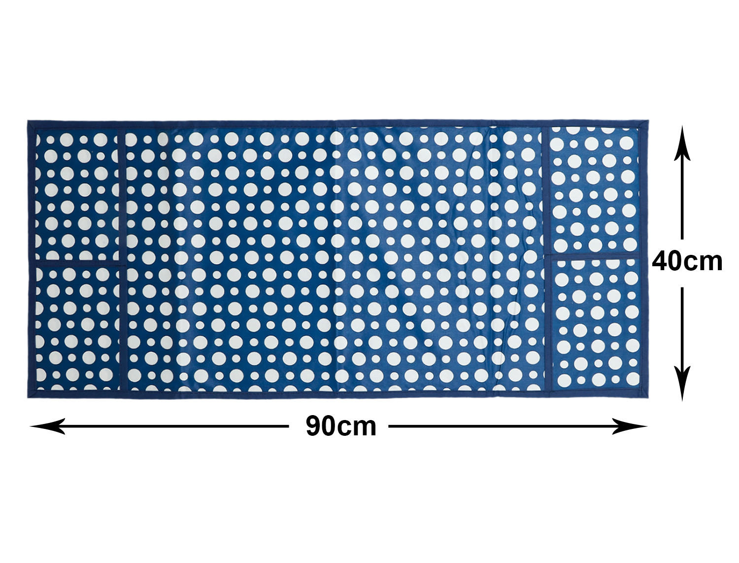 Kuber Industries Dot Printed PVC Decorative Microwave Oven Top Cover With 4 Utility Pockets (Blue)