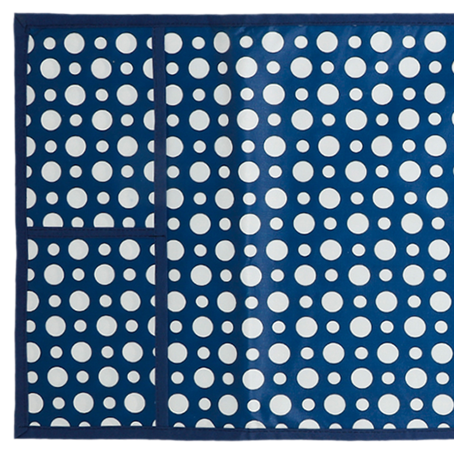 Kuber Industries Dot Printed PVC Decorative Microwave Oven Top Cover With 4 Utility Pockets (Blue)