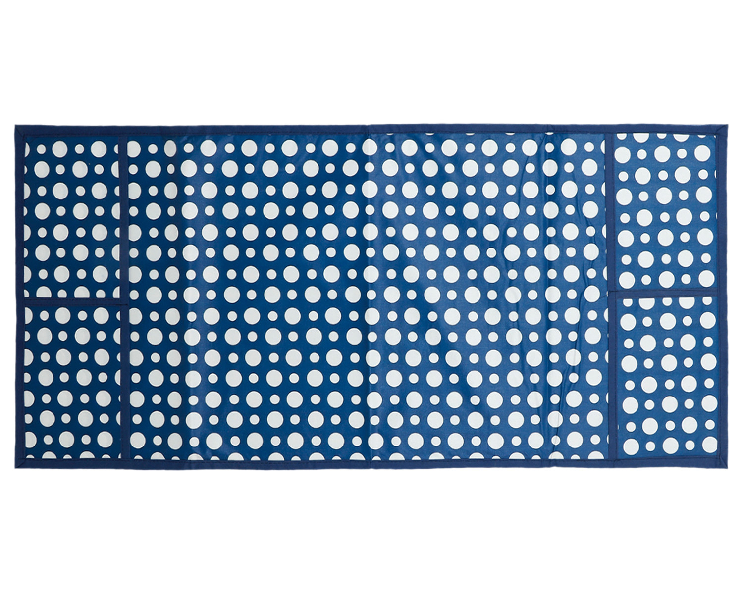 Kuber Industries Dot Printed PVC Decorative Microwave Oven Top Cover With 4 Utility Pockets (Blue)