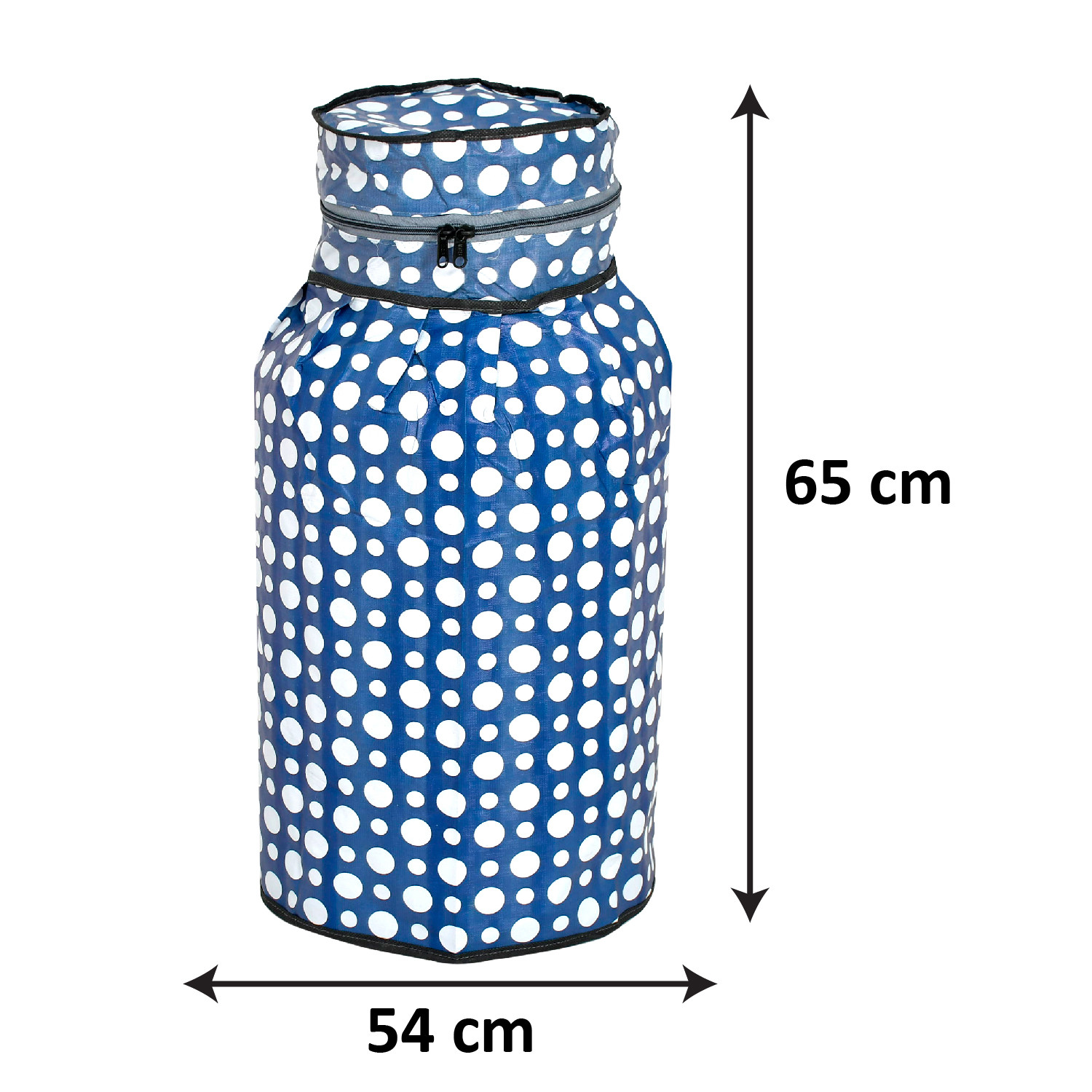 Kuber Industries Dot Printed PVC Lpg Gas Cylinder Cover (Blue & White)-HS43KUBMART25621