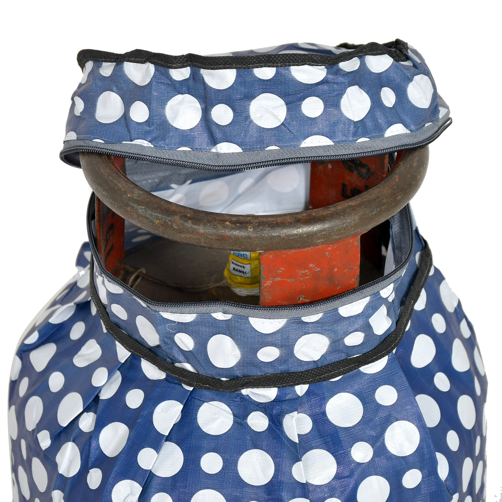 Kuber Industries Dot Printed PVC Lpg Gas Cylinder Cover-HS43KUBMART25621, Maroon & Cram, Standard