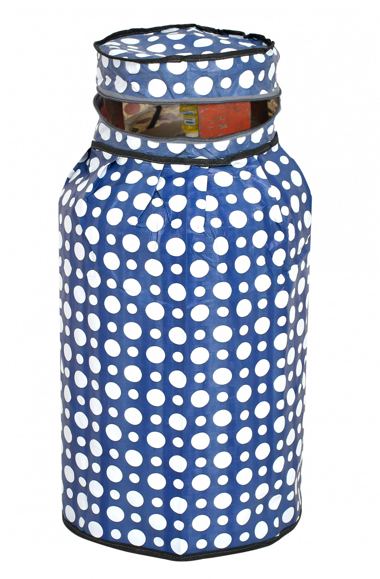 Kuber Industries Dot Printed PVC Lpg Gas Cylinder Cover-HS43KUBMART25621, Maroon & Cram, Standard