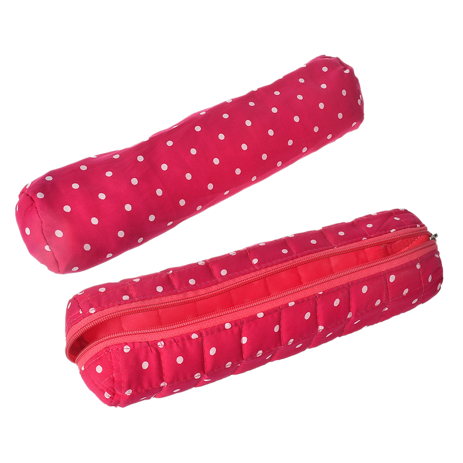 Kuber Industries Dot Printed Single Rod Cotton Bangle/Watch/Bracelet Organizer (Pink)