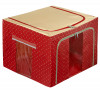 Kuber Industries Dot Printed Steel Frame Storage Box/Organizer For Clothing, Blankets, Bedding With Clear Window, 66Ltr. (Maroon &amp; Brown)-44KM0257
