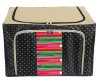 Kuber Industries Dot Printed Steel Frame Storage Box/Organizer For Clothing, Blankets, Bedding With Clear Window, 88Ltr. (Black &amp; Grey)-44KM0269