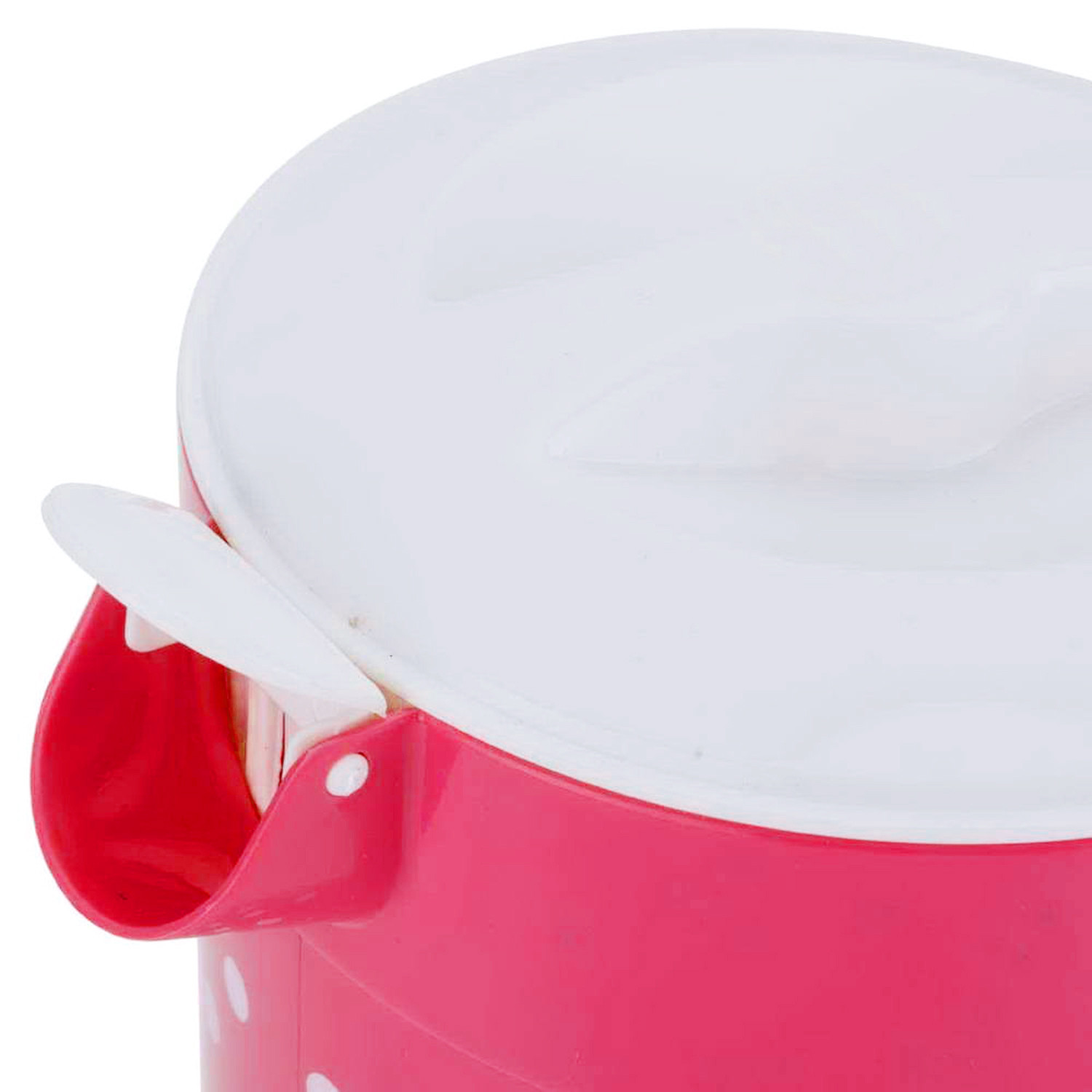 Kuber Industries Dot Printed Unbreakable Multipurpose Plastic Water Jug/Pitcher With Lid, 2.4 Ltr. (Pink)-HS42KUBMART25205