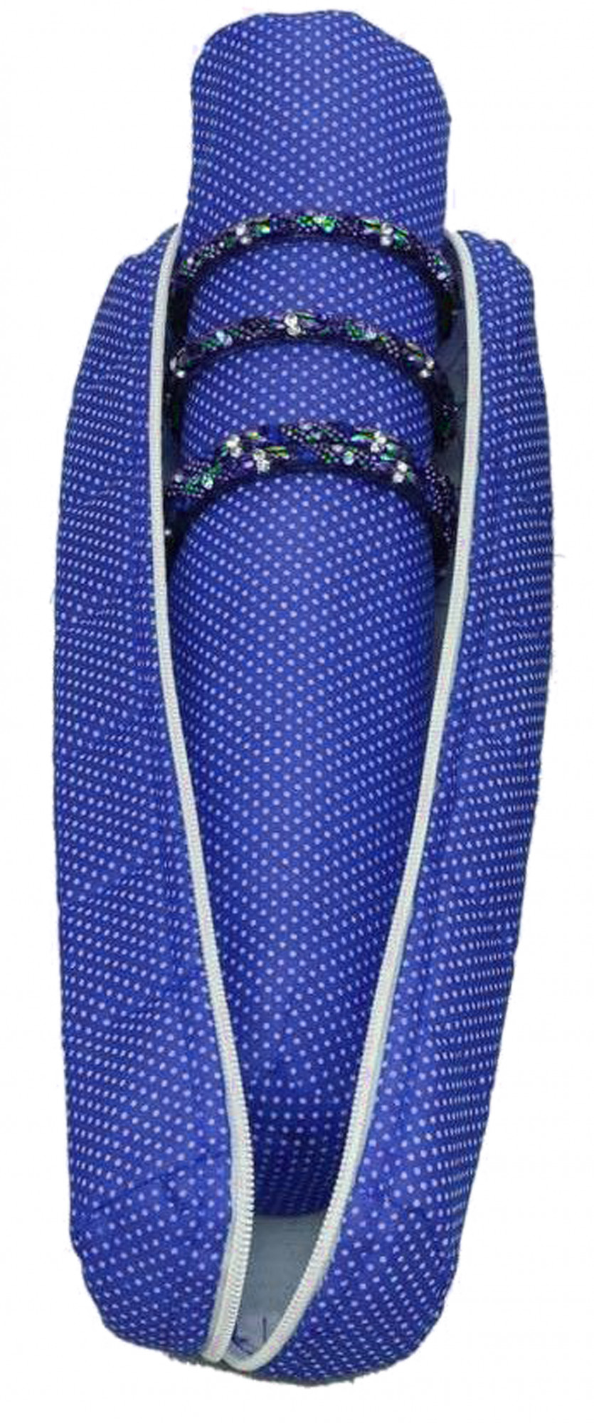 Kuber Industries Dots Print 2 Pieces Watch Case,Bangle Box/Wrist Watch Holder/Watch Organizer/Bracelet Pouch Zip Top Watch Case With One Roll (Navy Blue)