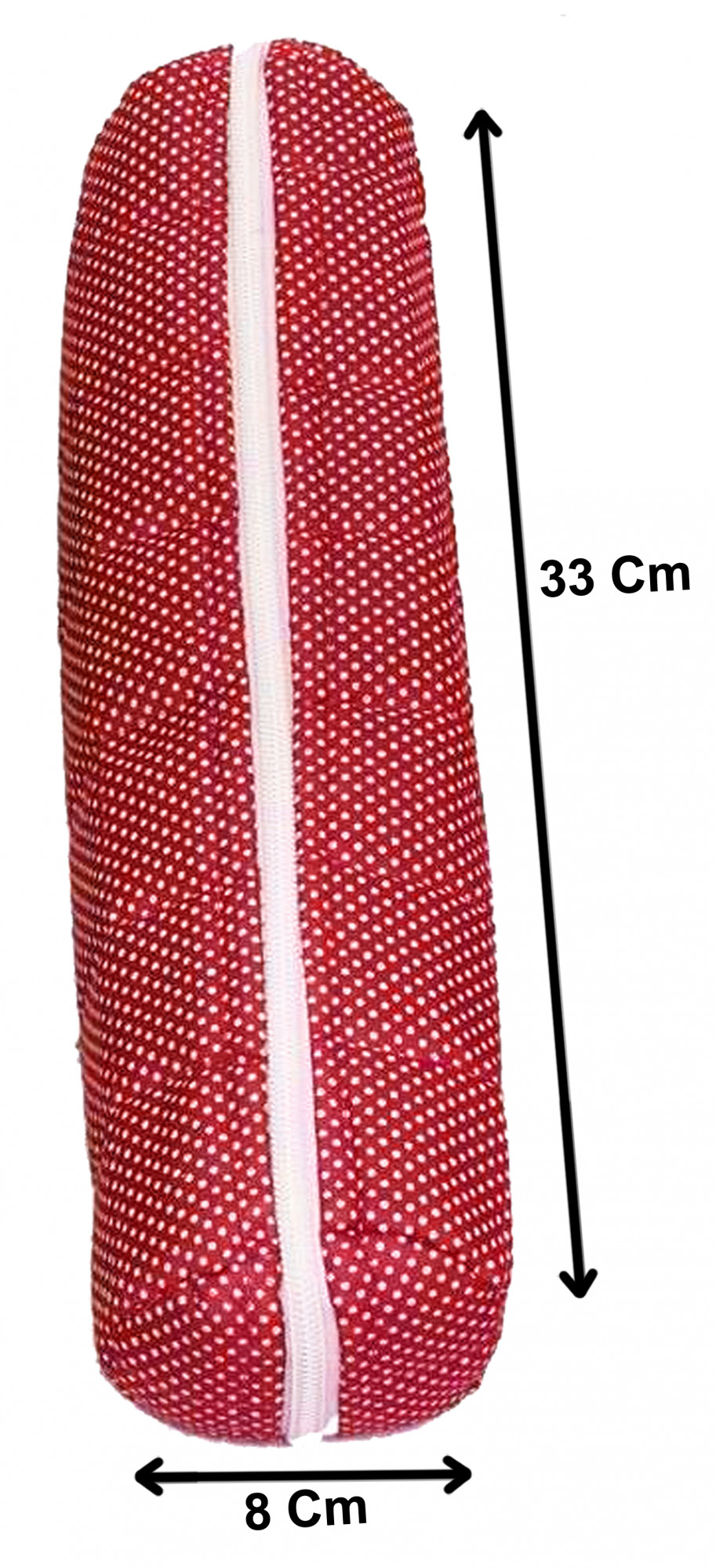 Kuber Industries Dots Print Watch Case,Bangle Box/Wrist Watch Holder/Watch Organizer/Bracelet Pouch Zip Top Watch Case With One Roll (Red)