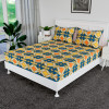 Kuber Industries Double Bedsheet | Premium Cotton Bedsheet with 2 Pillow Covers | Bedsheet for Bedroom | Bedsheet for Double Bed | Zig Zag-Design | 90x108 Inch | Green &amp; Orange