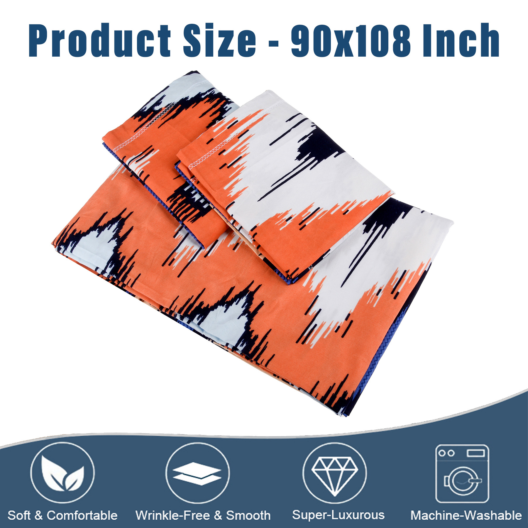 Kuber Industries Double Bedsheet | Premium Cotton Bedsheet with 2 Pillow Covers | Bedsheet for Bedroom | Bedsheet for Double Bed | ZIg Zag Box-Design Bedsheet | Multi
